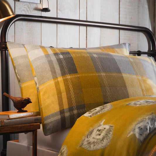 Dreams & Drapes Lodge Colville Check Duvet Cover Set - Ochre