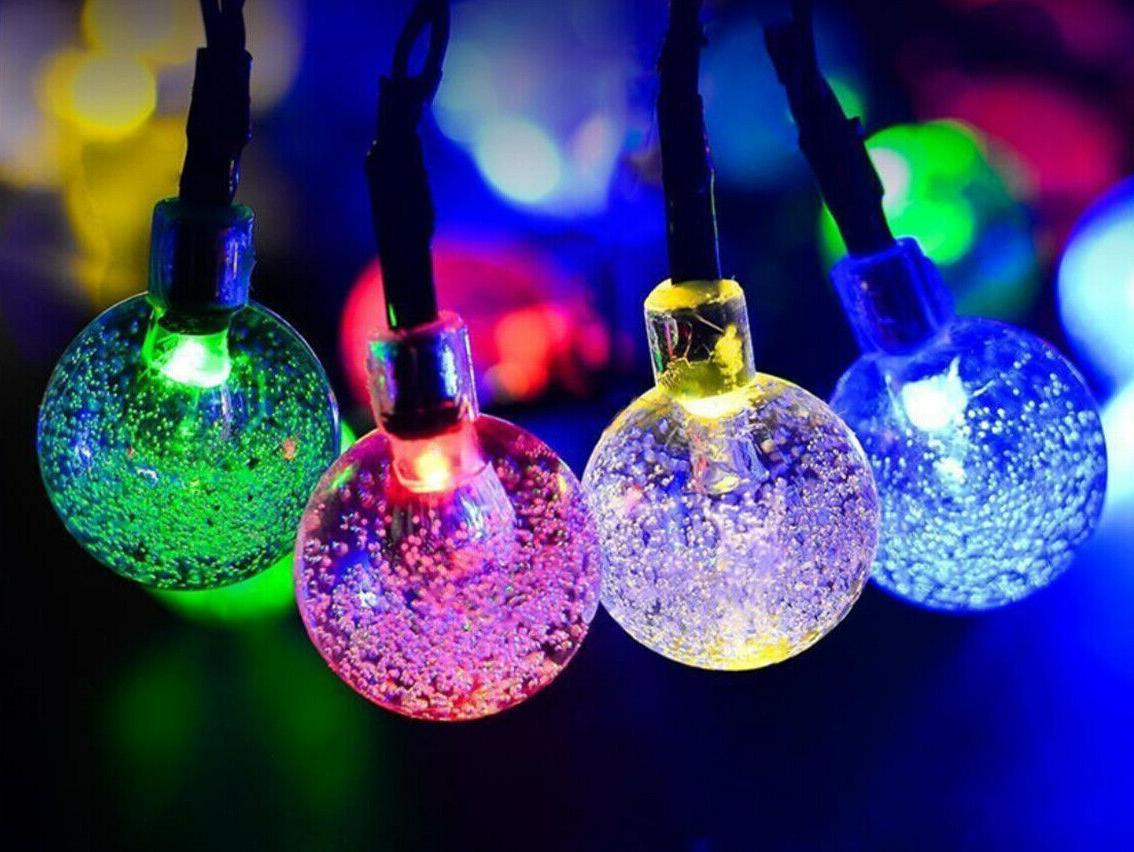 20 LED Coloured Glitter Bulb String Lights