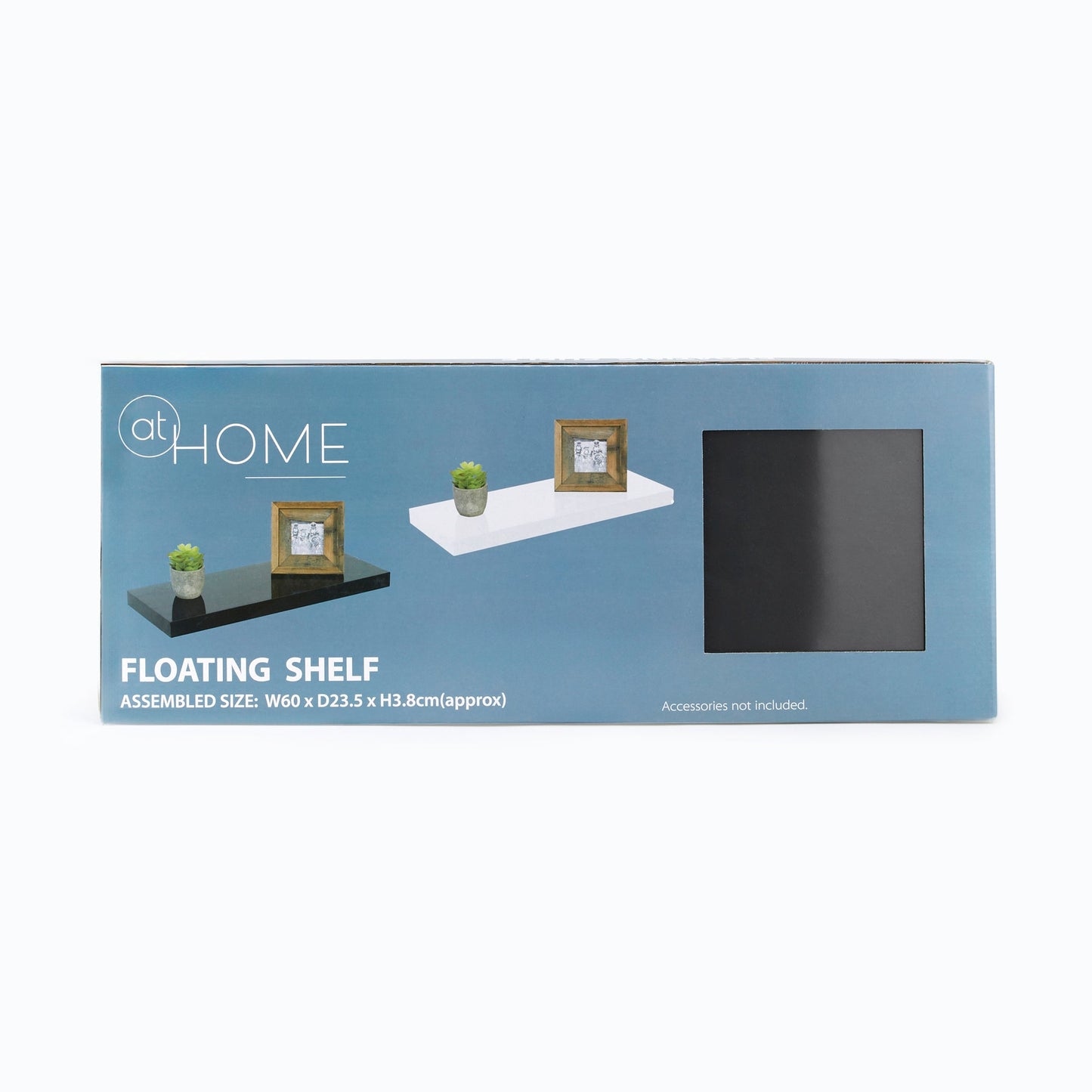 At Home Black Floating Shelf