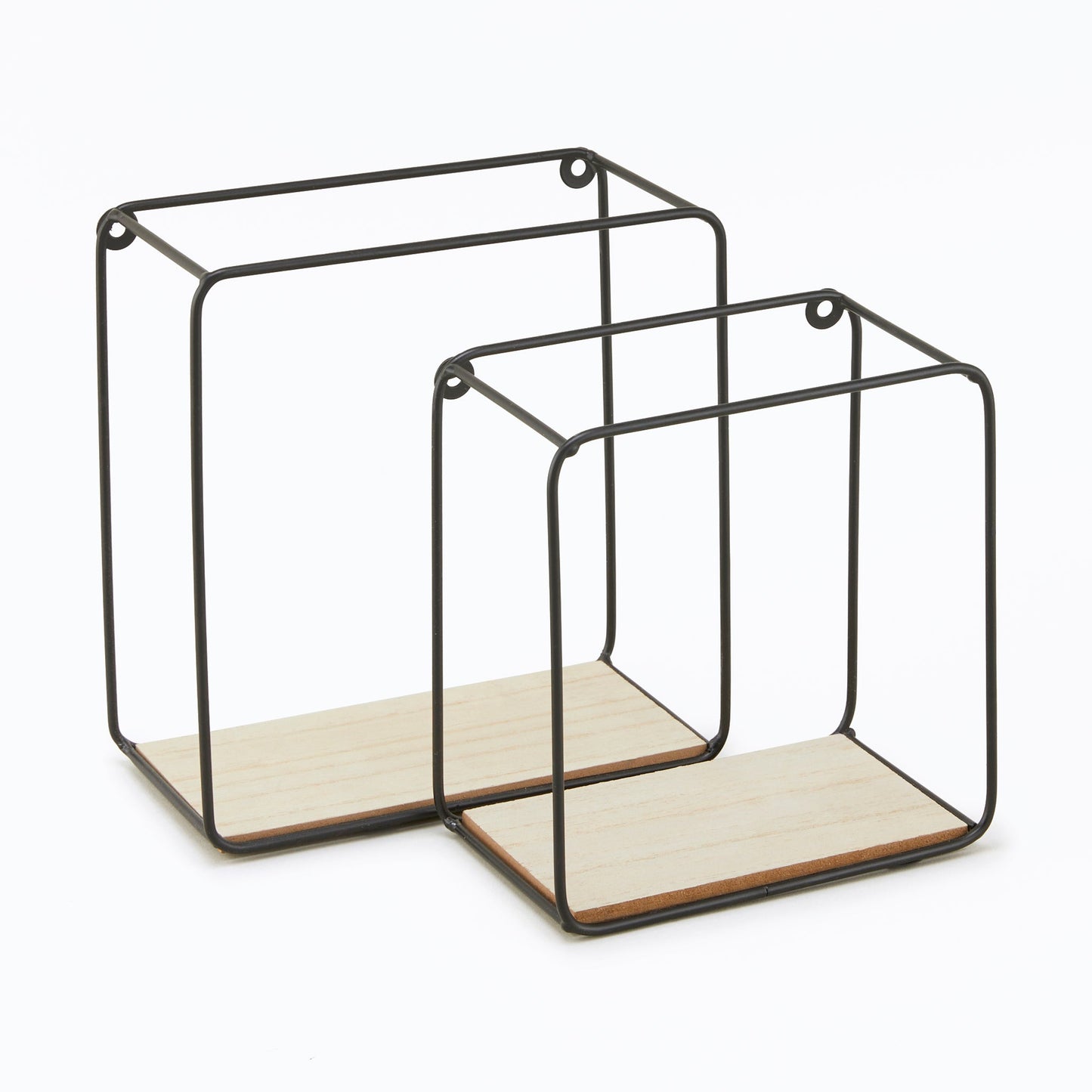 At Home Pack of 2 Black Square Shelves