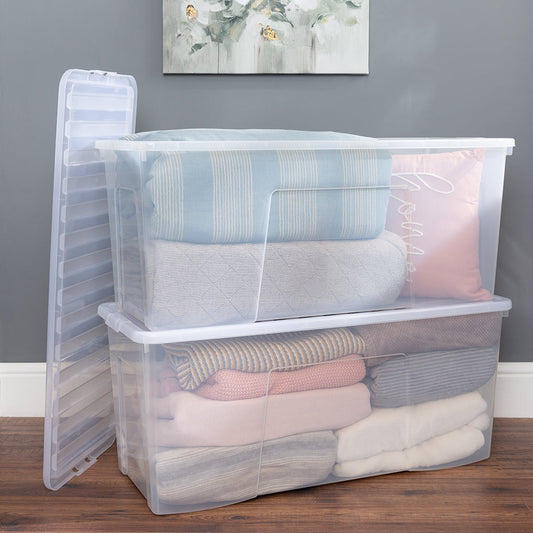 Crystal Pack of 2 133L Clear Box and Lid