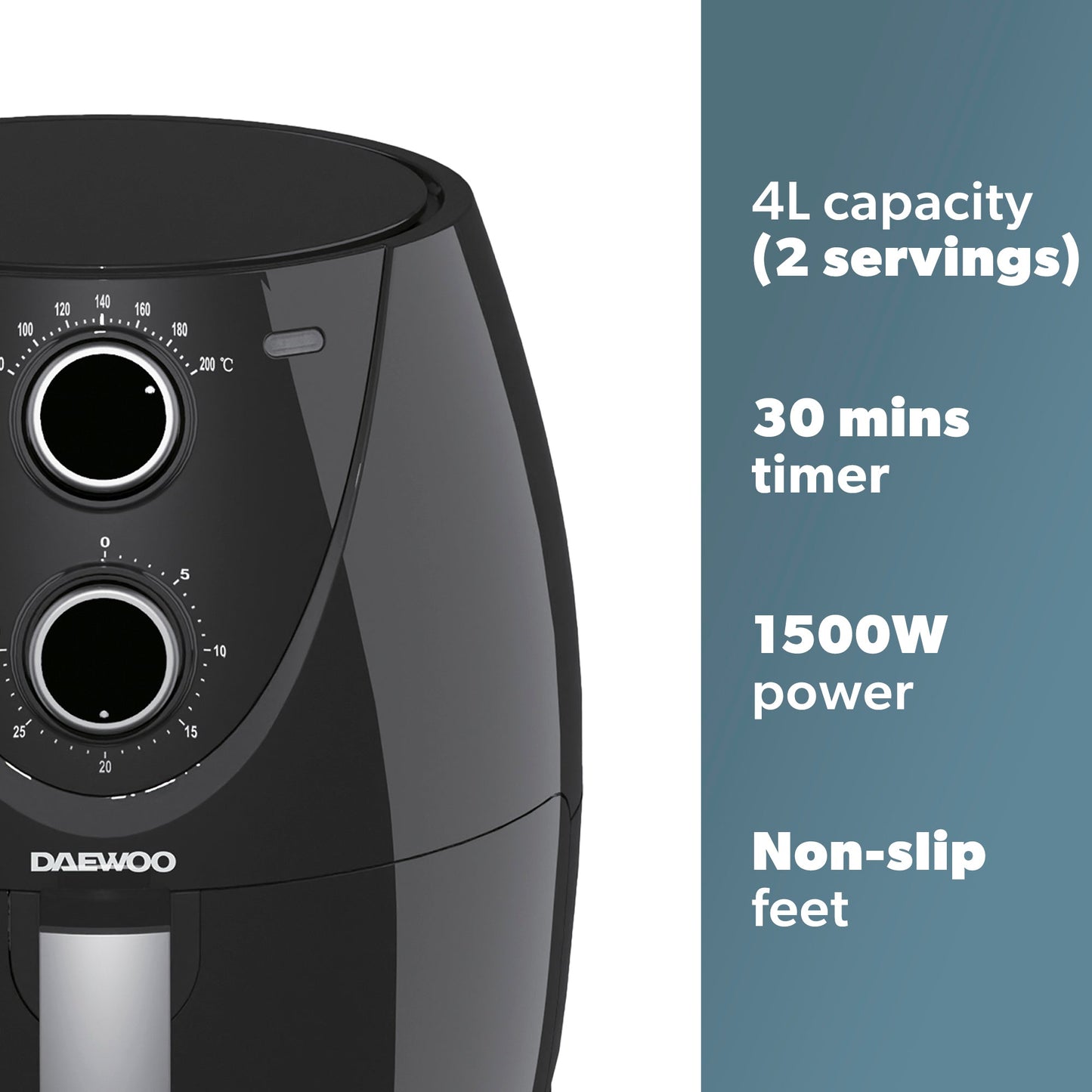 Daewoo 4L Single Pot Black Air Fryer