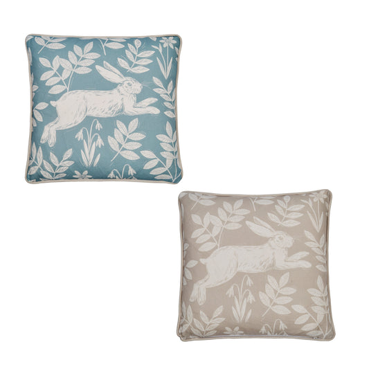 Dreams & Drapes Design Spring Rabbit Duck Egg Outdoor Filled Cushion