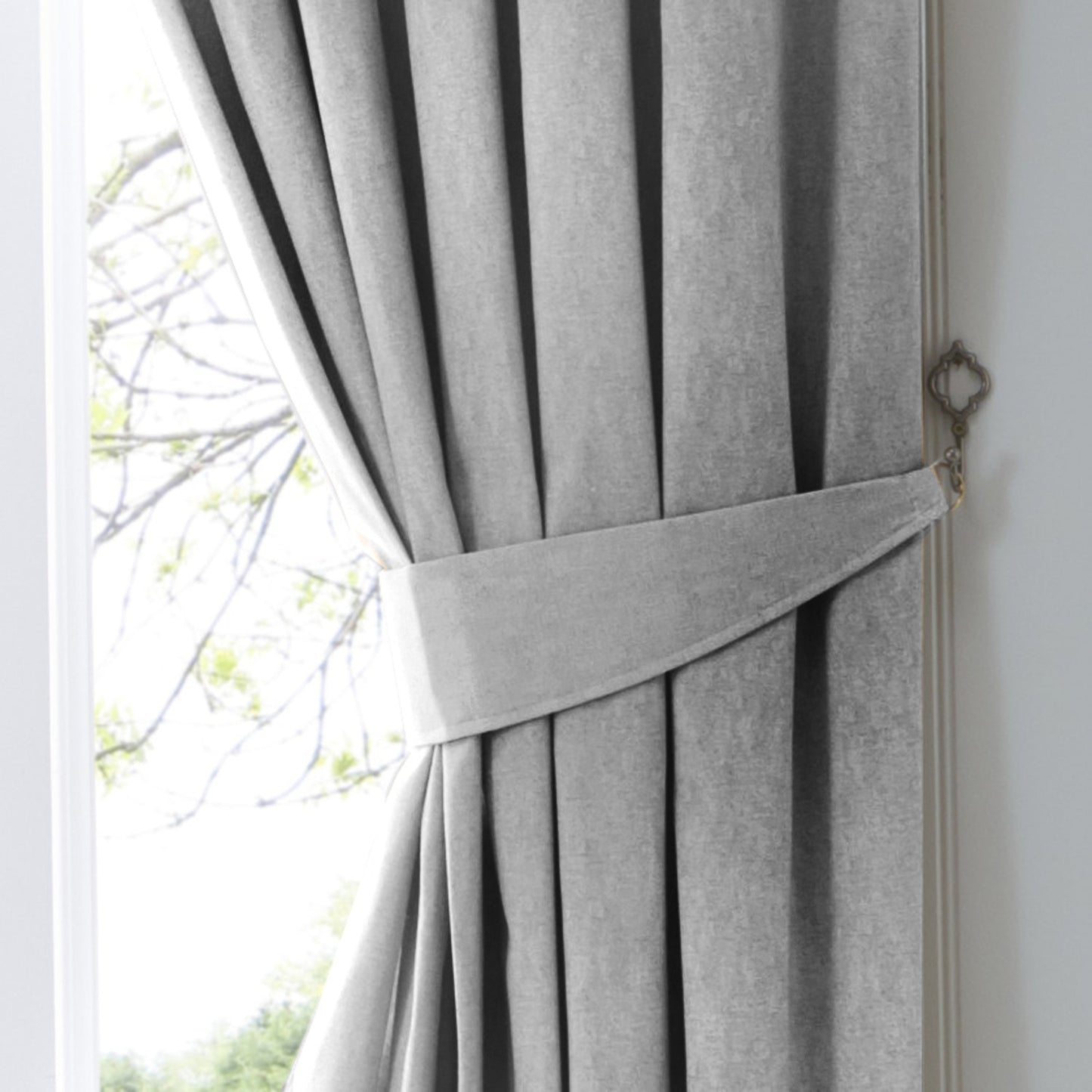 Fusion Dijon Silver Lined Curtains