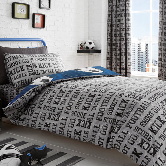 Bedlam Blue Football Duvet Cover Set