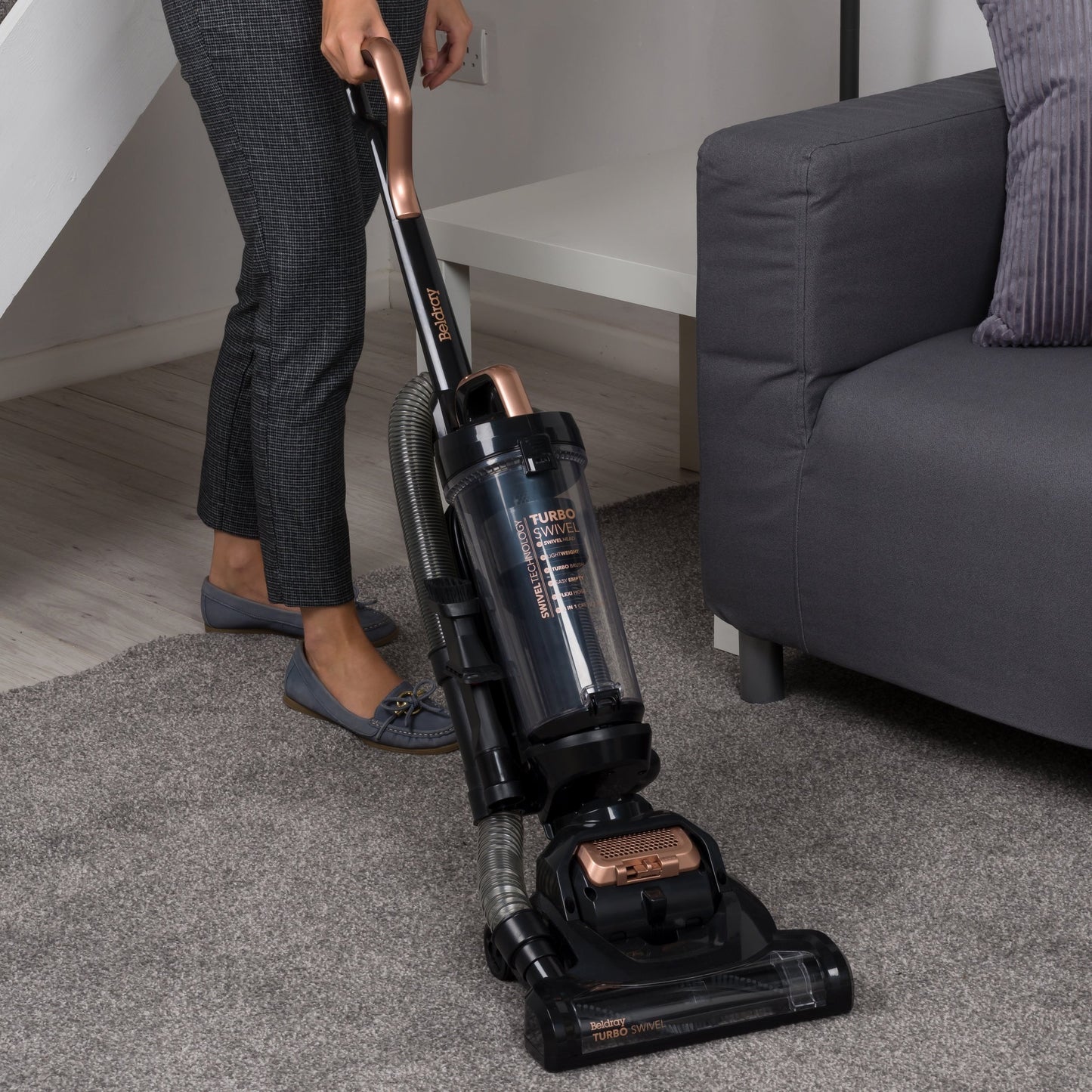 Beldray Rose Gold Turbo Swivel Upright Vacuum Cleaner