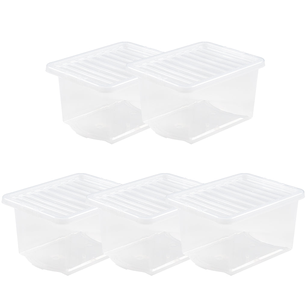 Pack of 5 Wham Crystal 28L Box and Lid