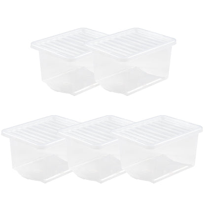 Pack of 5 Wham Crystal 28L Box and Lid