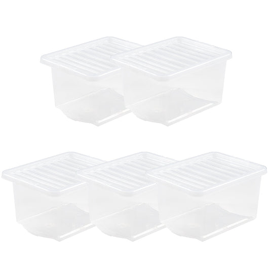 Pack of 5 Wham Crystal 28L Box and Lid