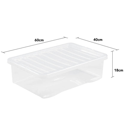 Pack of 5 Wham Crystal 32L Under Bed Box and Lid