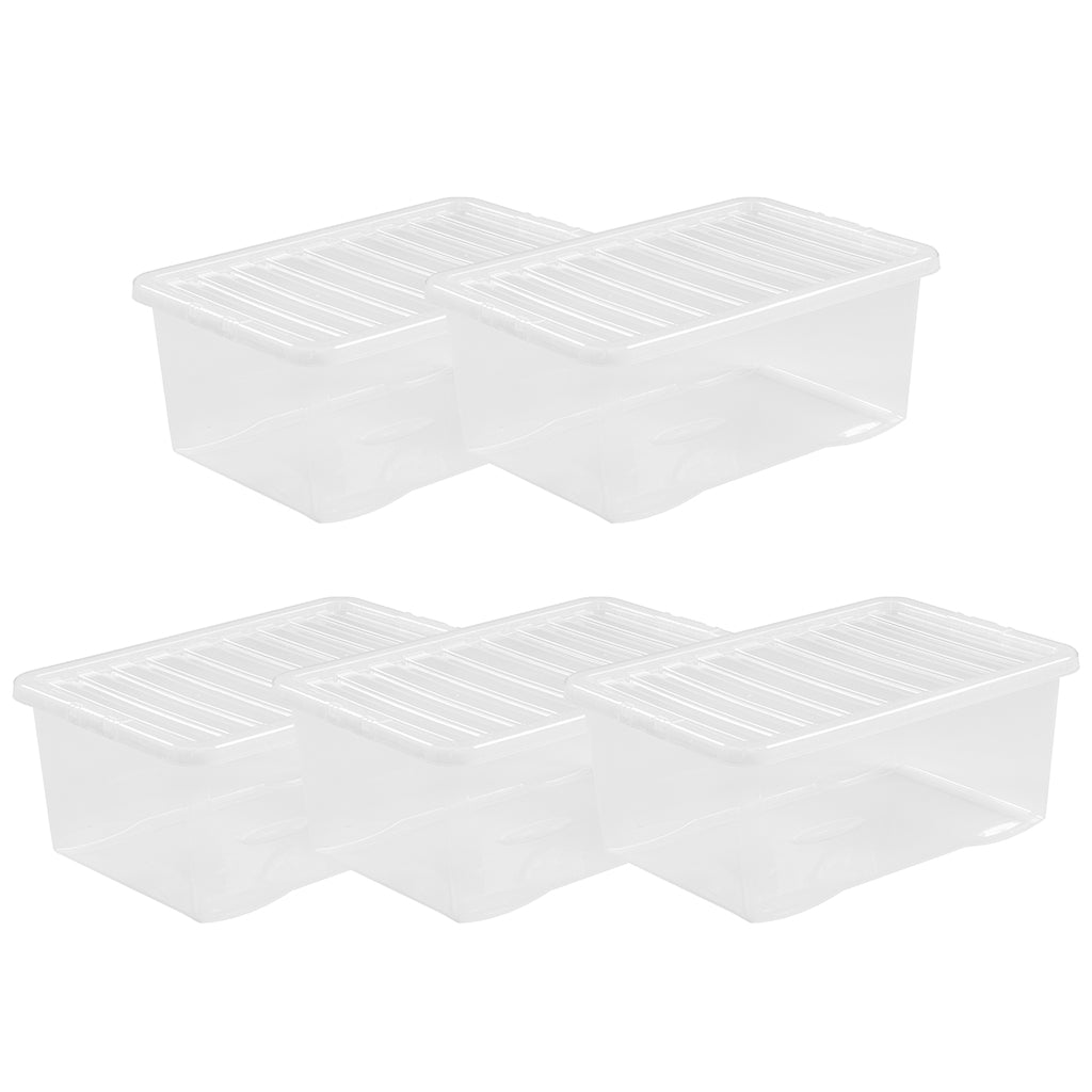 Pack of 5 Wham Crystal 45L Box and Lid