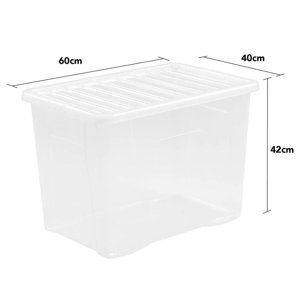 Pack of 4 Wham Crystal 80L Box and Lid