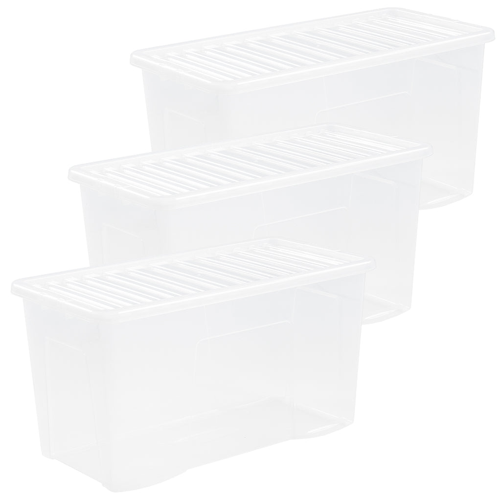 Pack of 3 Wham Crystal 110L Box and Lid