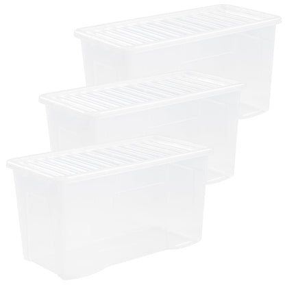 Pack of 3 Wham Crystal 110L Box and Lid