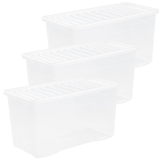 Pack of 3 Wham Crystal 110L Box and Lid