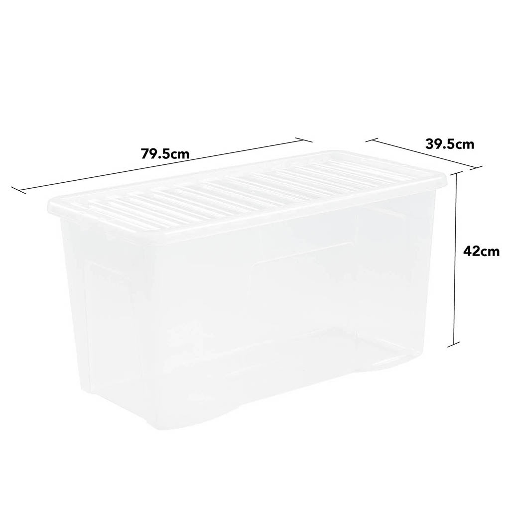 Pack of 3 Wham Crystal 110L Box and Lid