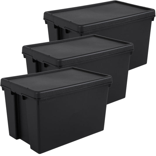 Pack of 3 Wham Bam 62L Heavy Duty Recycled Box with Lid