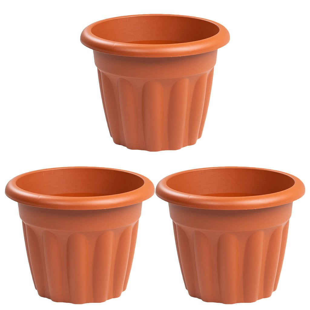 Vista Pack of 3 33cm Terracotta Round Planter