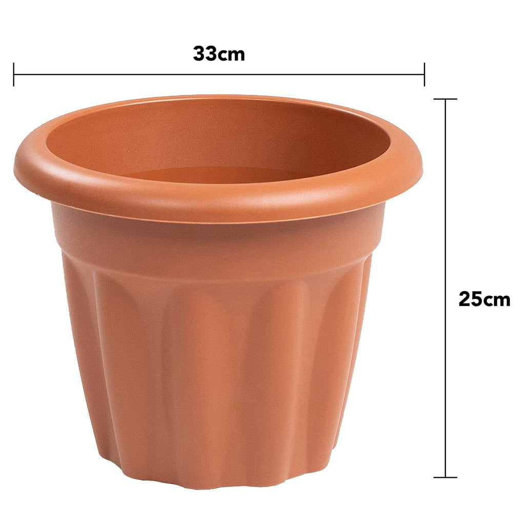 Vista Pack of 3 33cm Terracotta Round Planter