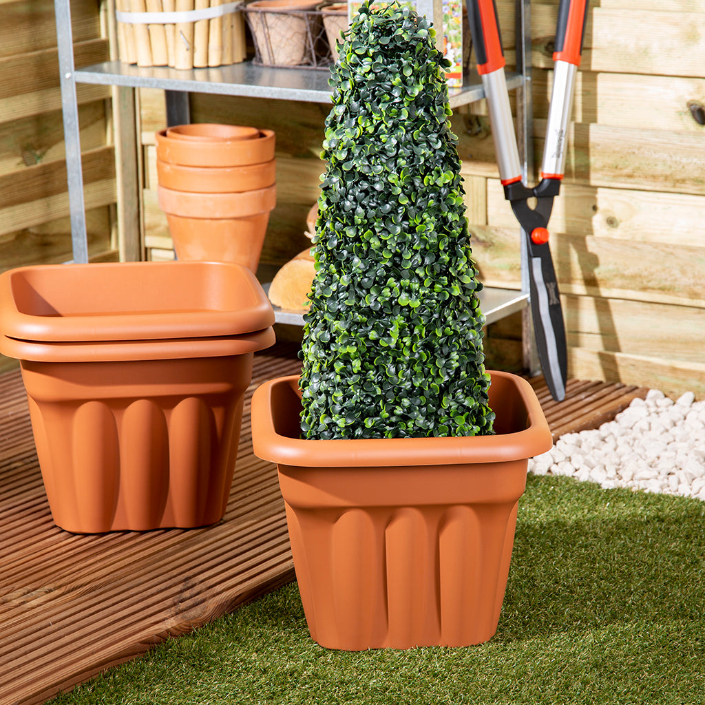 Vista Pack of 3 33cm Terracotta Square Planter