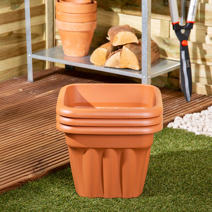 Vista Pack of 3 33cm Terracotta Square Planter