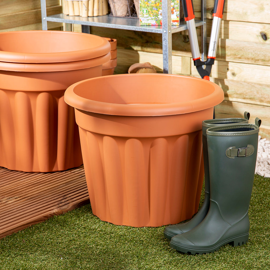 Vista Pack of 3 50cm Terracotta Round Planter