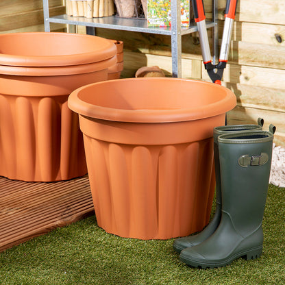 Vista Pack of 3 50cm Terracotta Round Planter