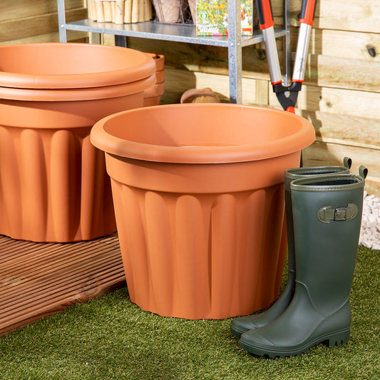 Vista Pack of 3 50cm Terracotta Round Planter