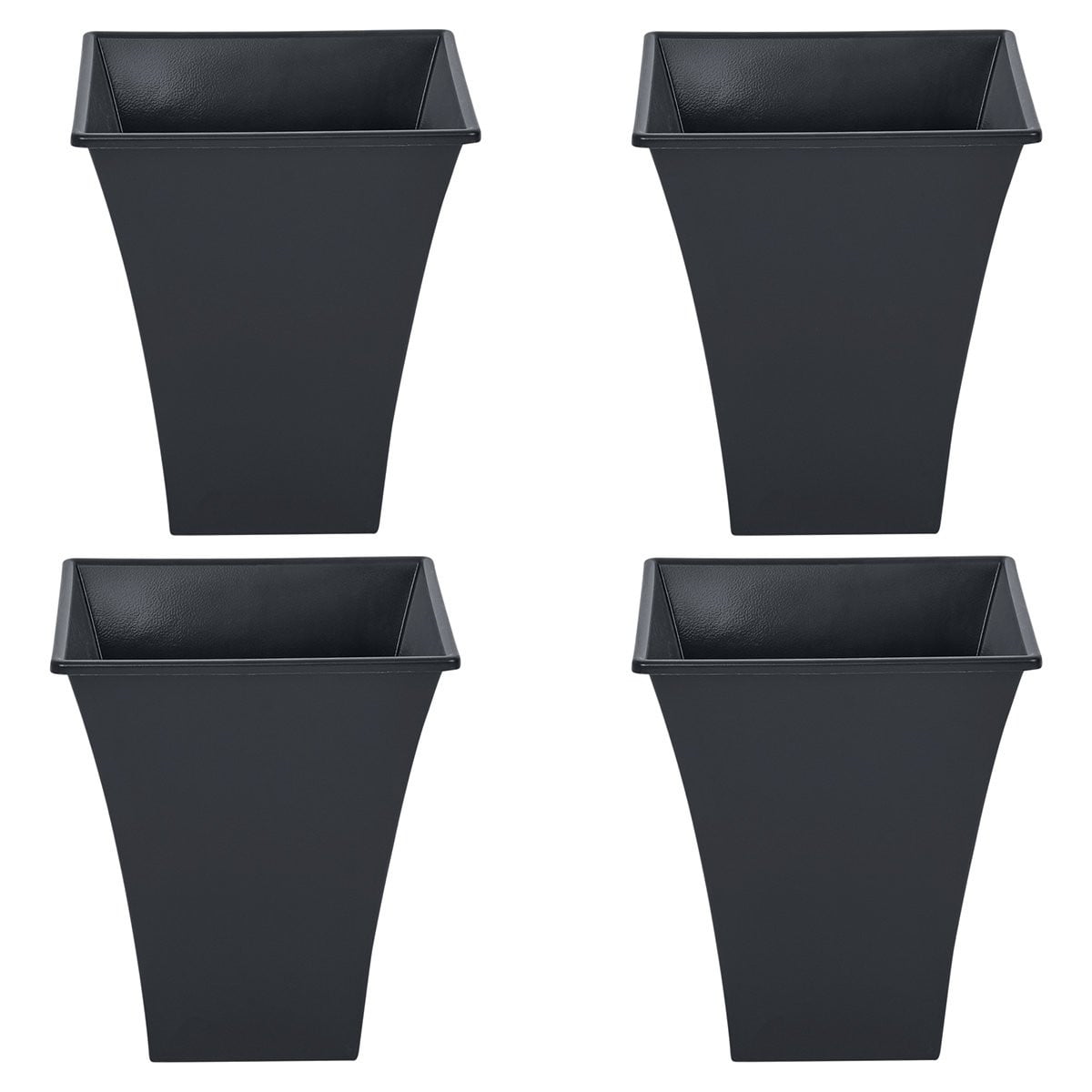 Pack of 4  23cm Recycled Square Metallica Planters