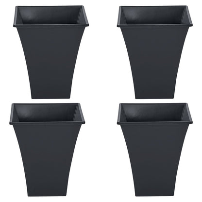 Pack of 4  23cm Recycled Square Metallica Planters