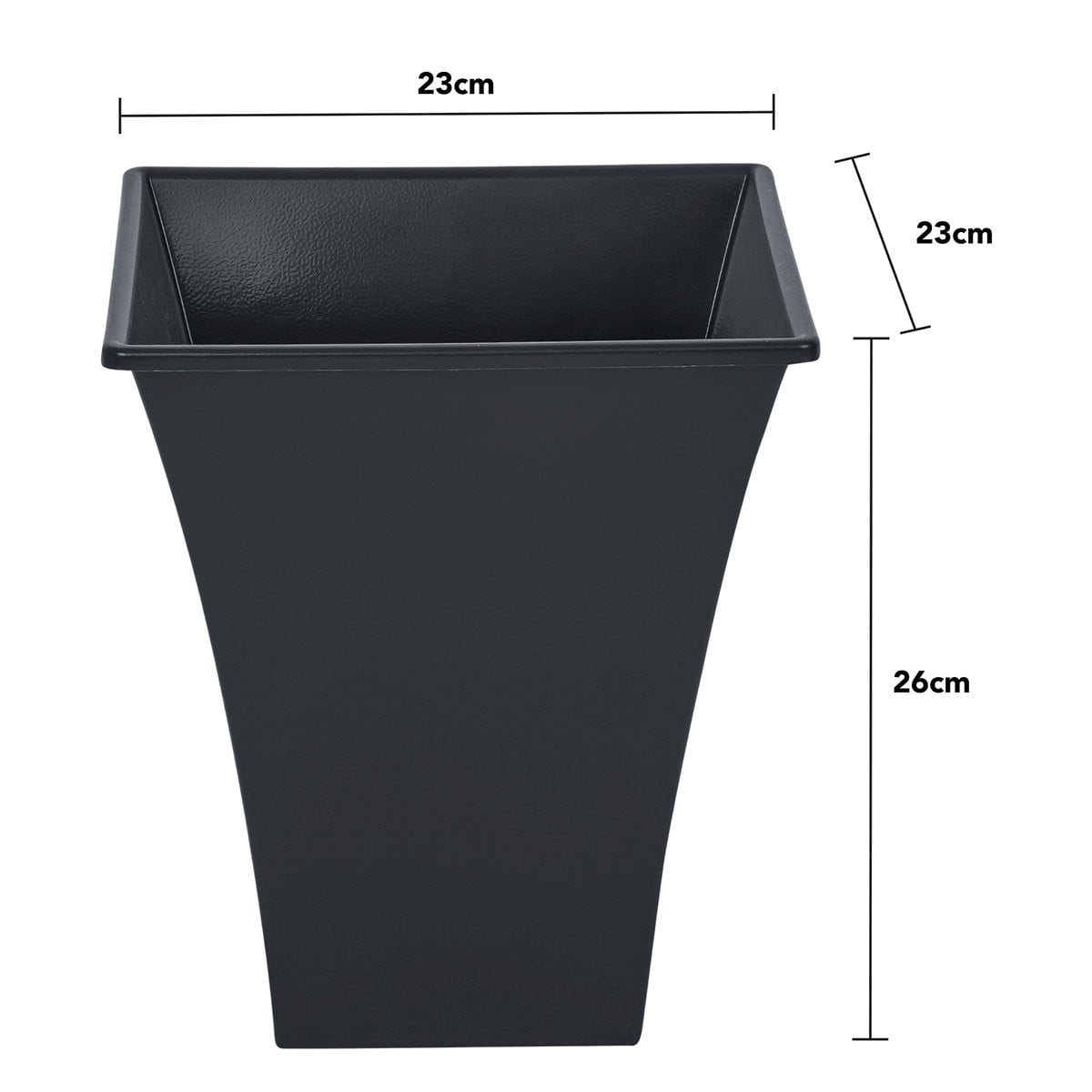 Pack of 4  23cm Recycled Square Metallica Planters