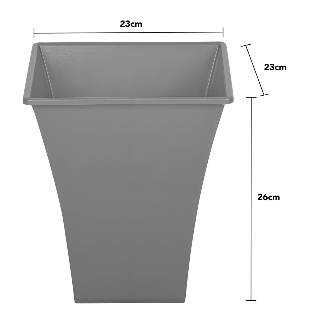 Pack of 4 23cm Grey Recycled Square Metallica Planters