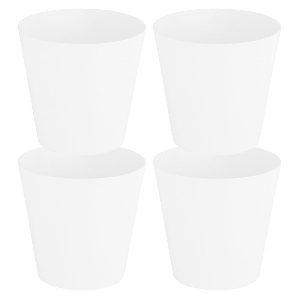 Pack of 4 White 21cm  Round Studio Planters