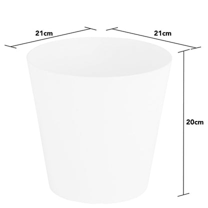 Pack of 4 White 21cm  Round Studio Planters