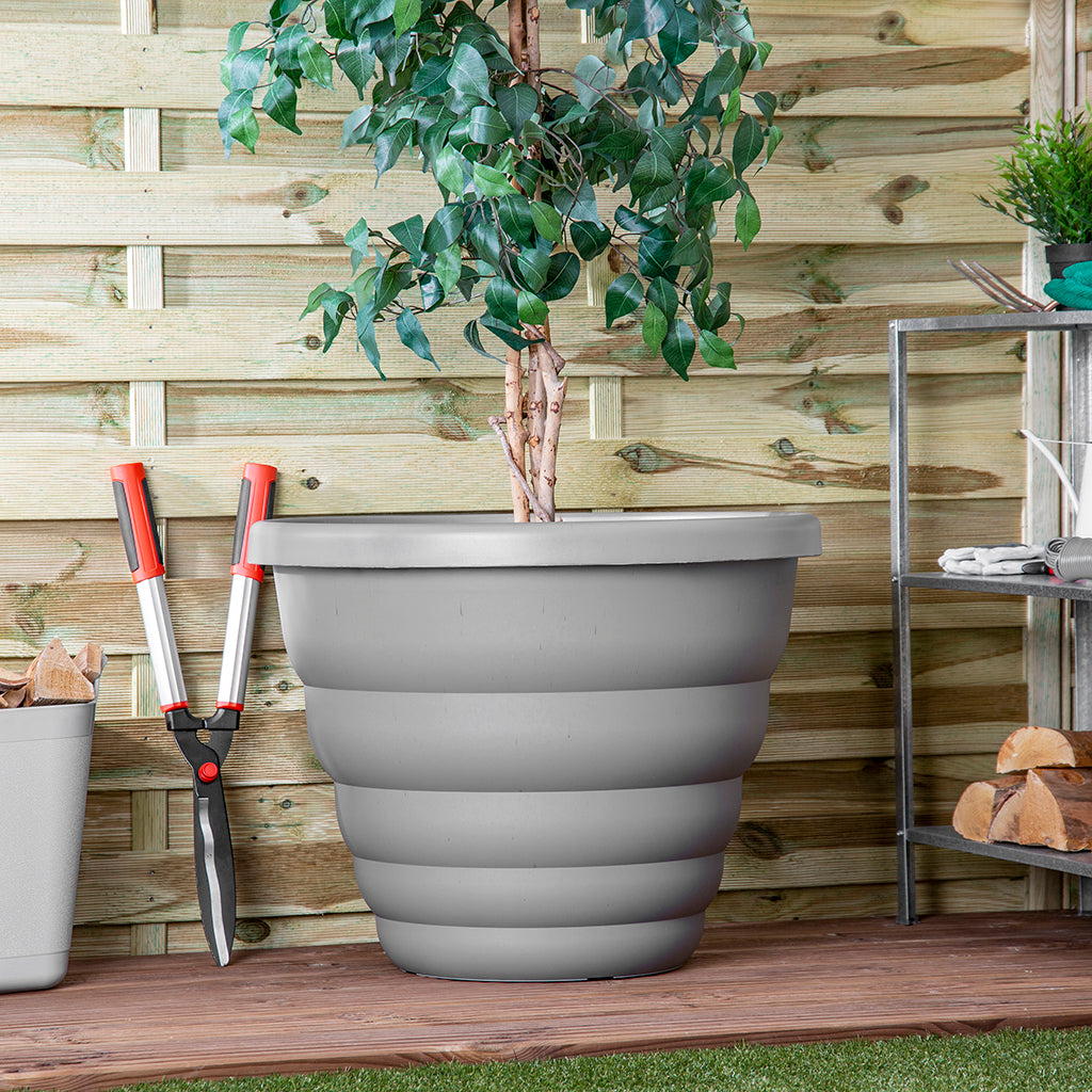Beehive Grey 66cm Round Planters