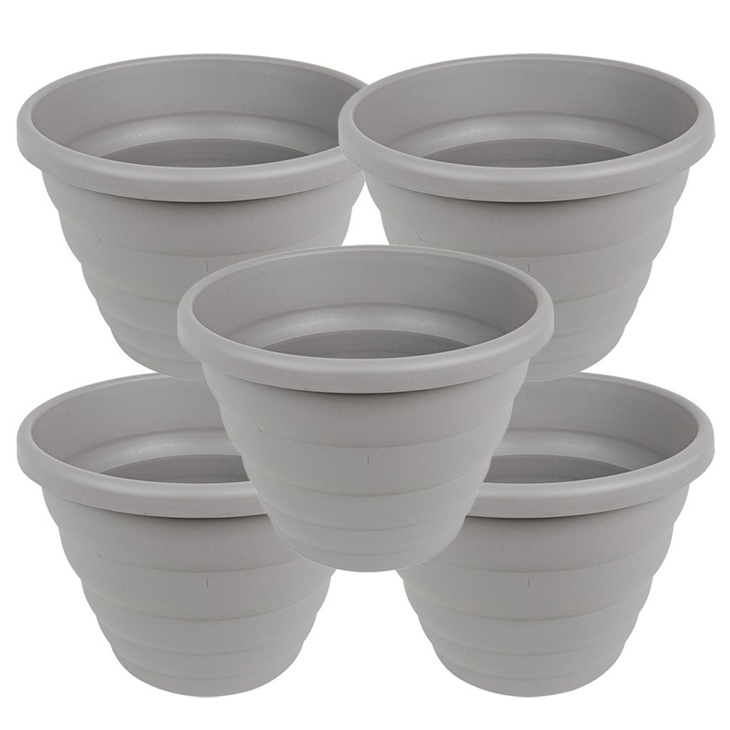 Beehive Set of 5 Grey 40cm Round Planter