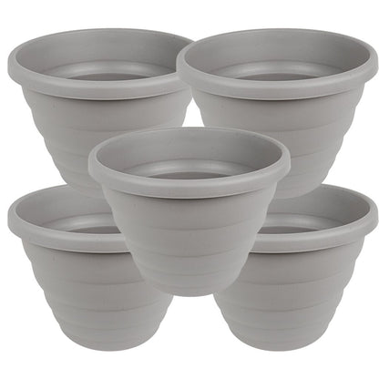 Beehive Set of 5 Grey 48cm Round Planter Upcycle