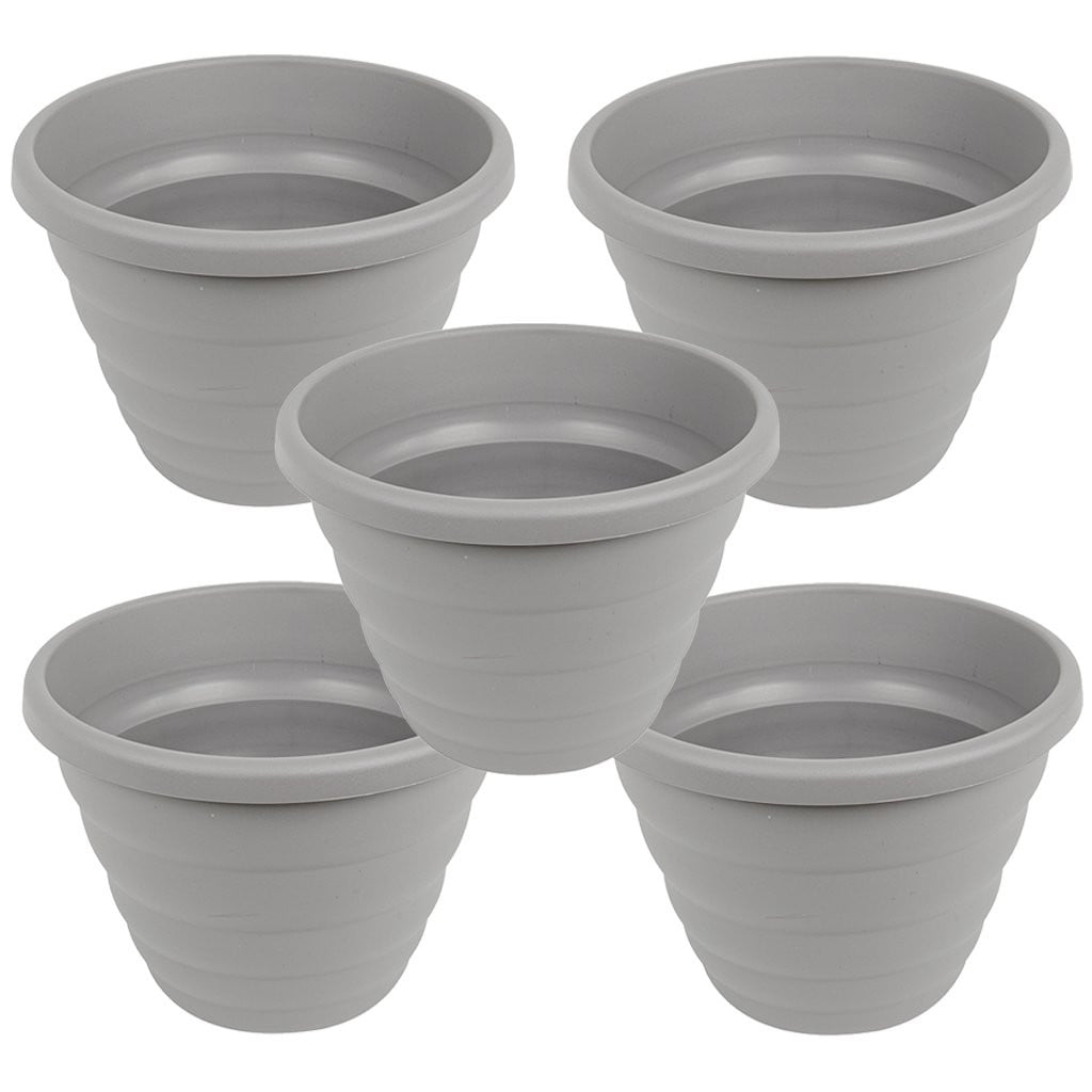 Beehive Set of 5 32cm Round  Grey Planters
