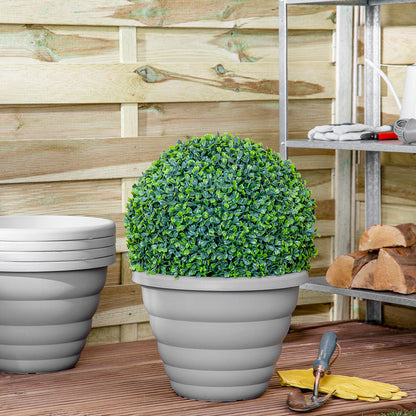 Beehive Set of 5 32cm Round  Grey Planters