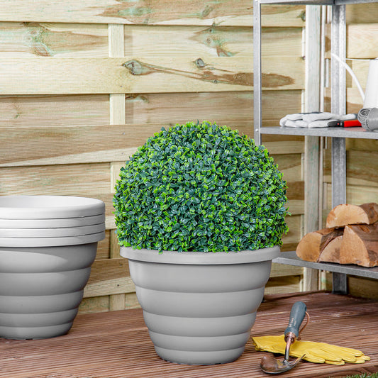 Beehive Set of 5 32cm Round  Grey Planters