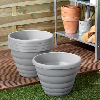 Beehive Set of 5 32cm Round  Grey Planters