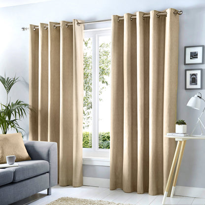 Fusion Sorbonne Natural Eyelet Curtains