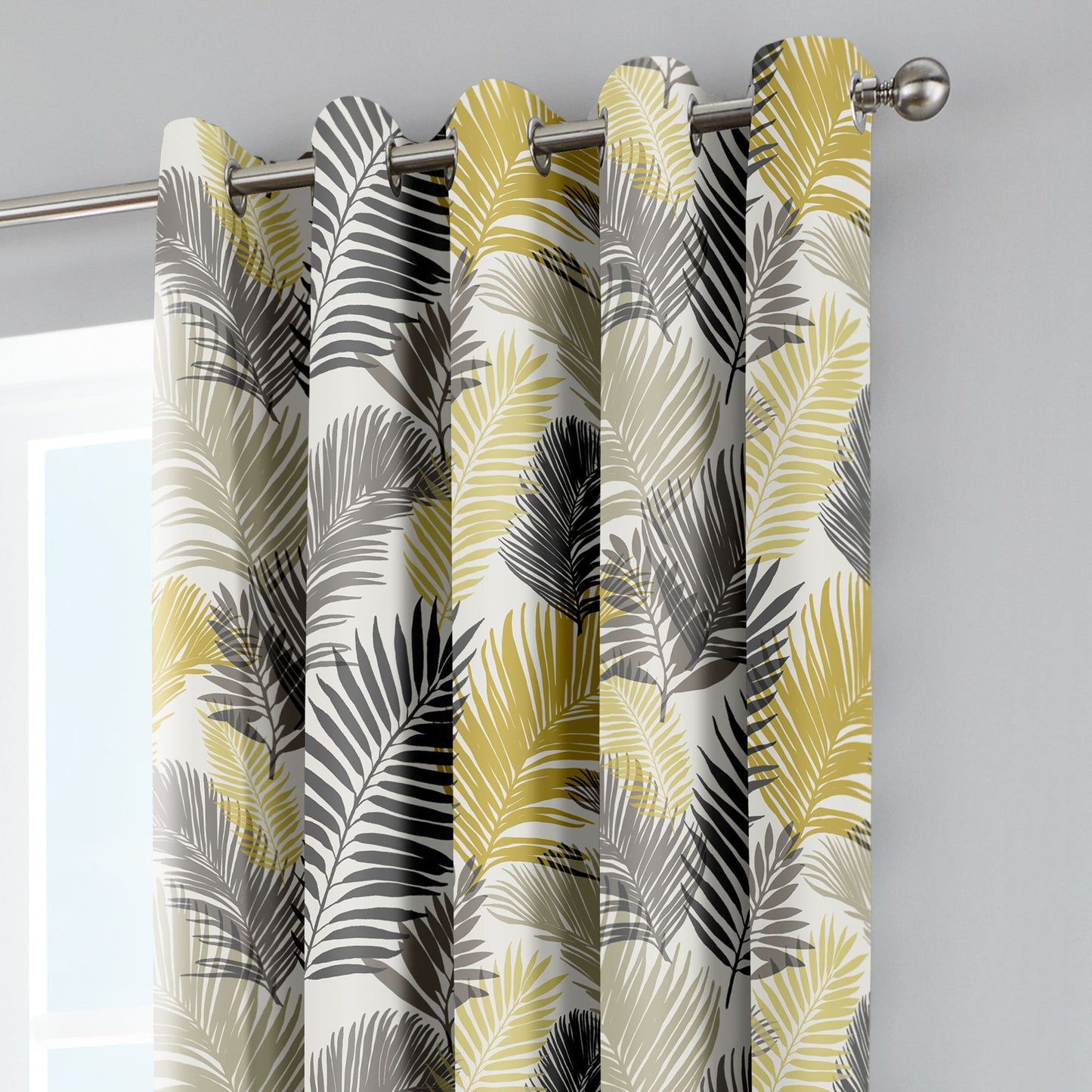 Fusion Tropical Ochre Eyelet Curtains