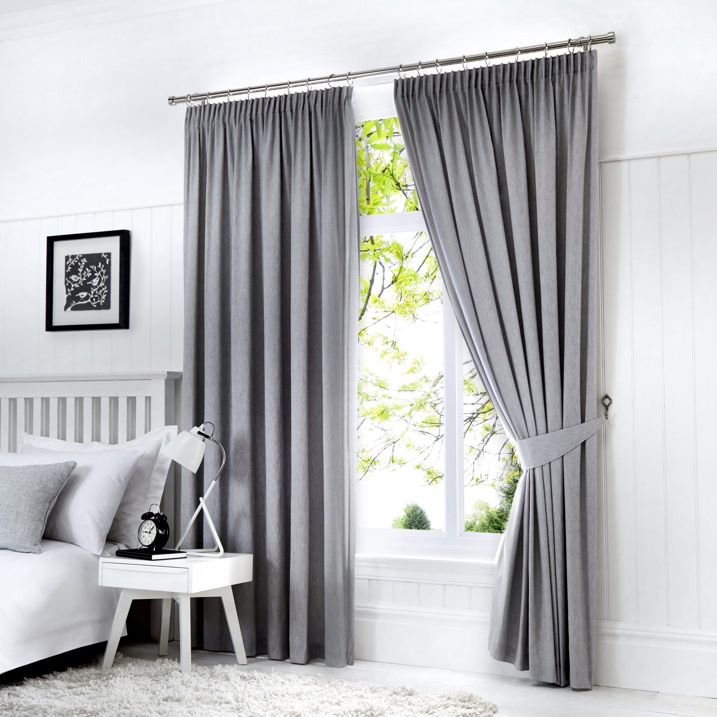 Fusion Dijon Silver Lined Curtains