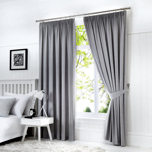 Fusion Dijon Silver Lined Curtains