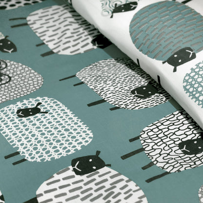 Fusion Dotty Sheep Easy Care Duck Egg Duvet Cover Set