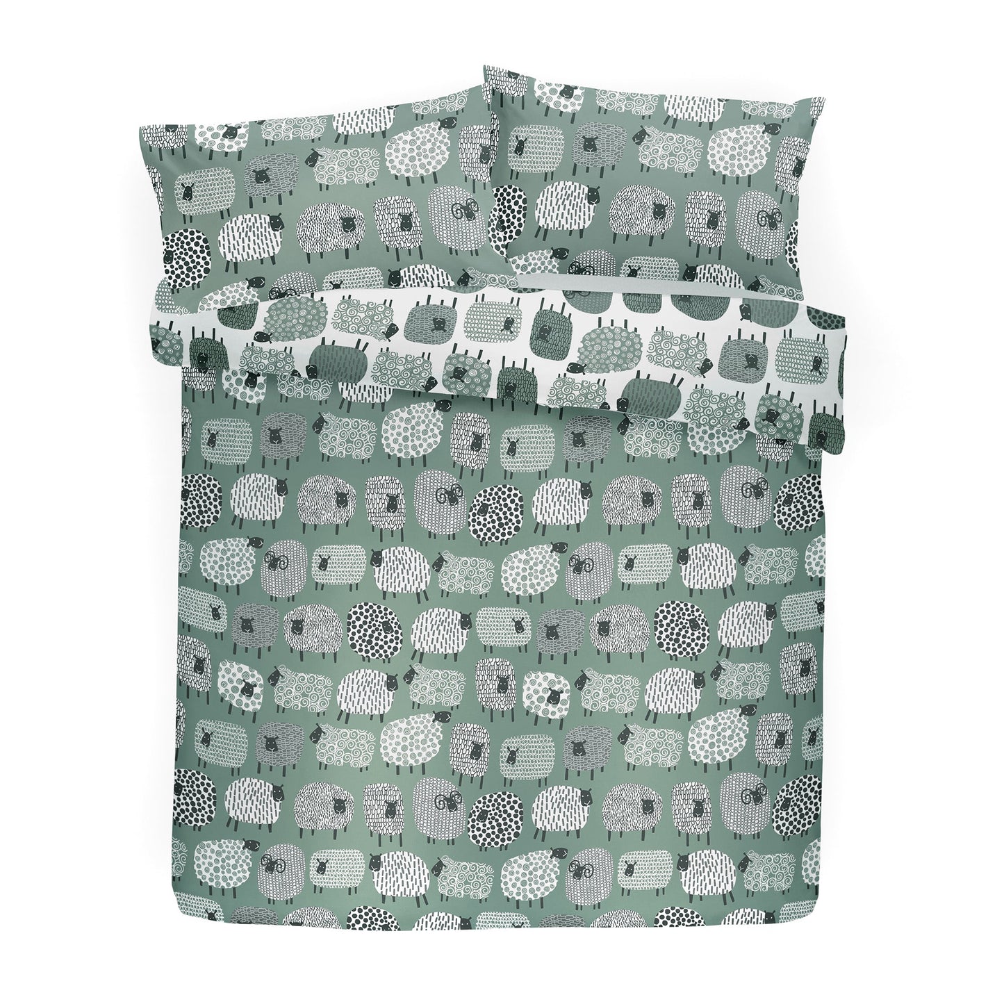 Fusion Dotty Sheep Easy Care Duck Egg Duvet Cover Set
