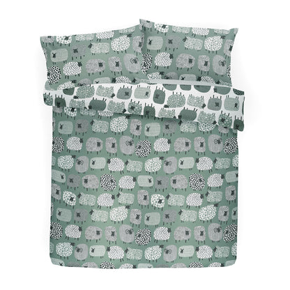 Fusion Dotty Sheep Easy Care Duck Egg Duvet Cover Set