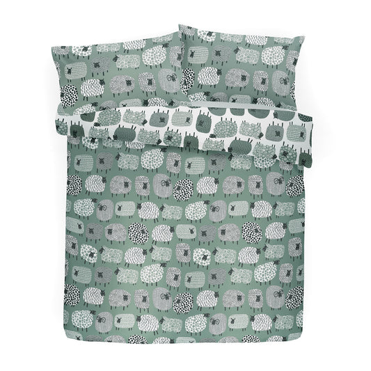 Fusion Dotty Sheep Easy Care Duck Egg Duvet Cover Set