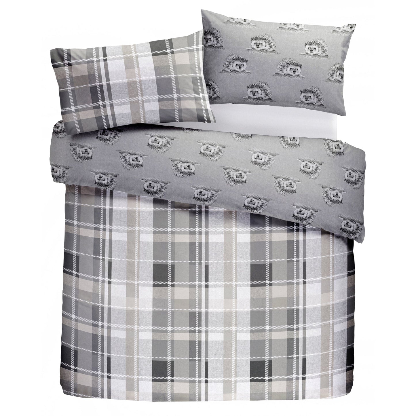 Dreams & Drapes Lodge Colville Grey Check Duvet Cover Set